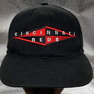 Annco Cincinnati Reds Hat Mens OSFM Black Embroidered Snapback Baseball Cap MLB
